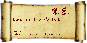 Neuerer Erzsébet névjegykártya